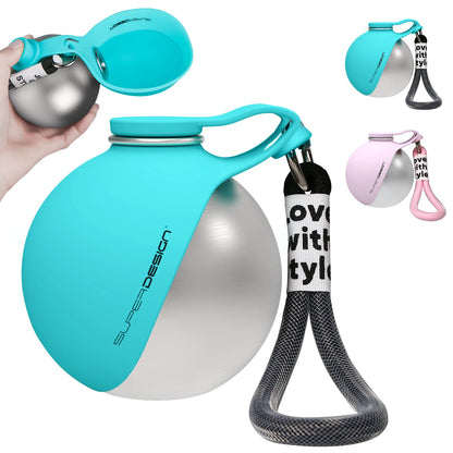 2-in-1 Portable Dog Water Bottle – Stainless Steel & Silicone Travel Bottle for Dogs
