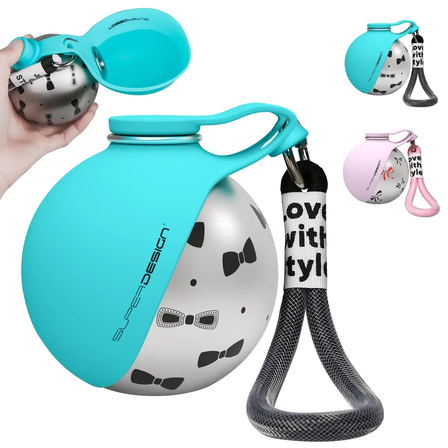 2-in-1 Portable Dog Water Bottle – Stainless Steel & Silicone Travel Bottle for Dogs