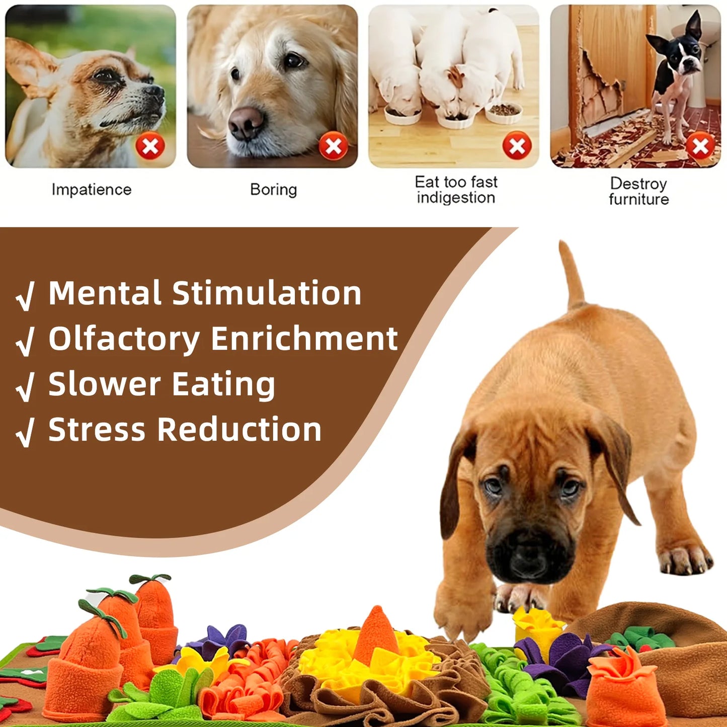 Snuffle Mat for Dogs – Slow Feeder & Nose Work Enrichment Toy