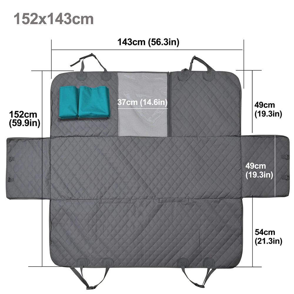 Dog Car Seat Cover Hammock – Waterproof Boot Liner & Rear Seat Protector with Safety Belt