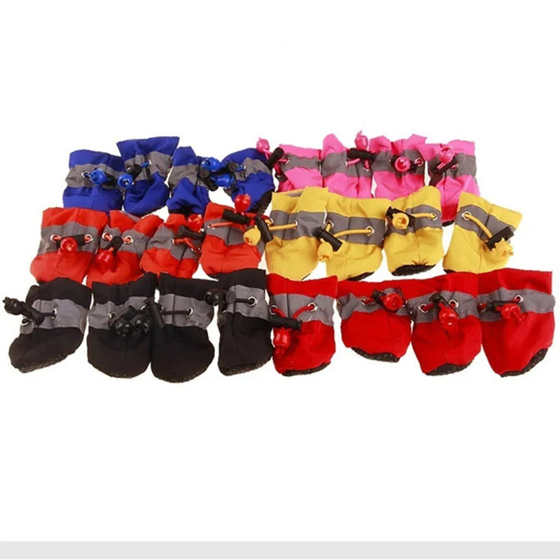 Waterproof Dog Rain Boots – Anti-Slip Paw Protection Shoes (Set of 4)