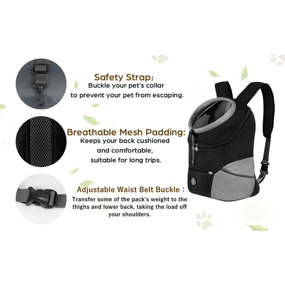 Hands-Free Pet Sling Carrier – Breathable Mesh Bag for Cats & Small Dogs