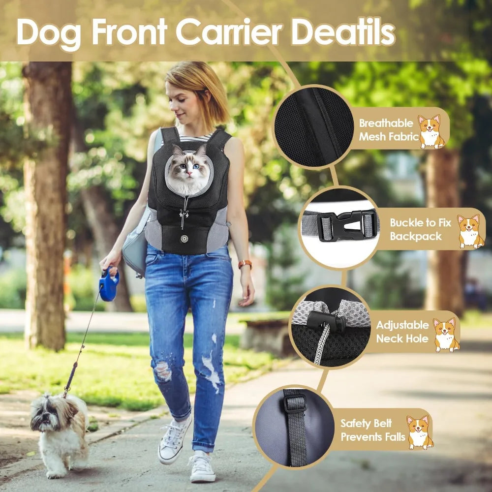 Hands-Free Pet Sling Carrier – Breathable Mesh Bag for Cats & Small Dogs