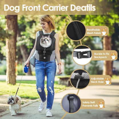 Hands-Free Pet Sling Carrier – Breathable Mesh Bag for Cats & Small Dogs