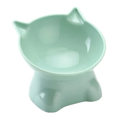 Cartoon Cat Pet Bowl – Elevated Food & Water Dish for Cats & Dogs
