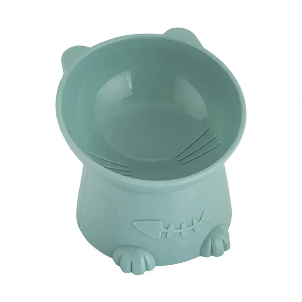 Cartoon Cat Pet Bowl – Elevated Food & Water Dish for Cats & Dogs