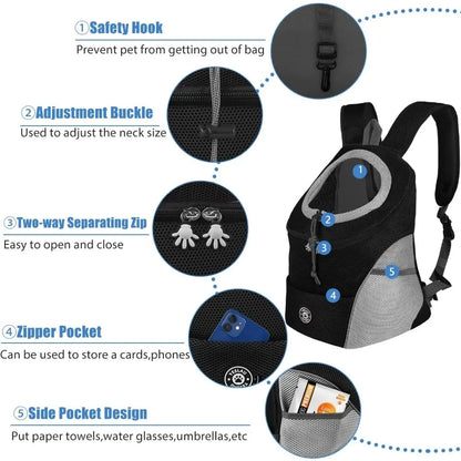 Hands-Free Pet Sling Carrier – Breathable Mesh Bag for Cats & Small Dogs
