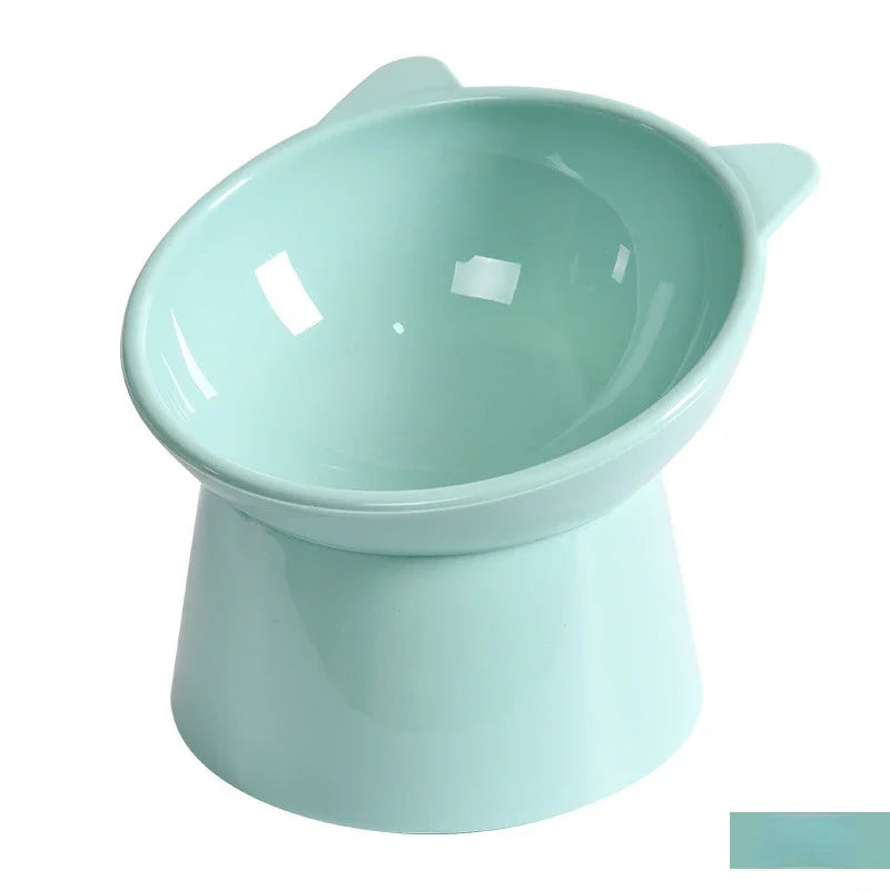Cartoon Cat Pet Bowl – Elevated Food & Water Dish for Cats & Dogs