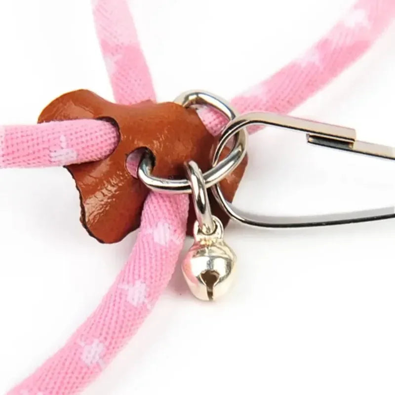 Small Animal Harness & Bell Leash Set – Adjustable Walking Harness for Rabbits, Hamsters & Ferrets