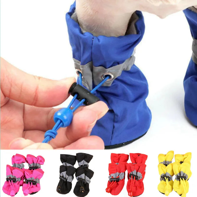 Waterproof Dog Rain Boots – Anti-Slip Paw Protection Shoes (Set of 4)