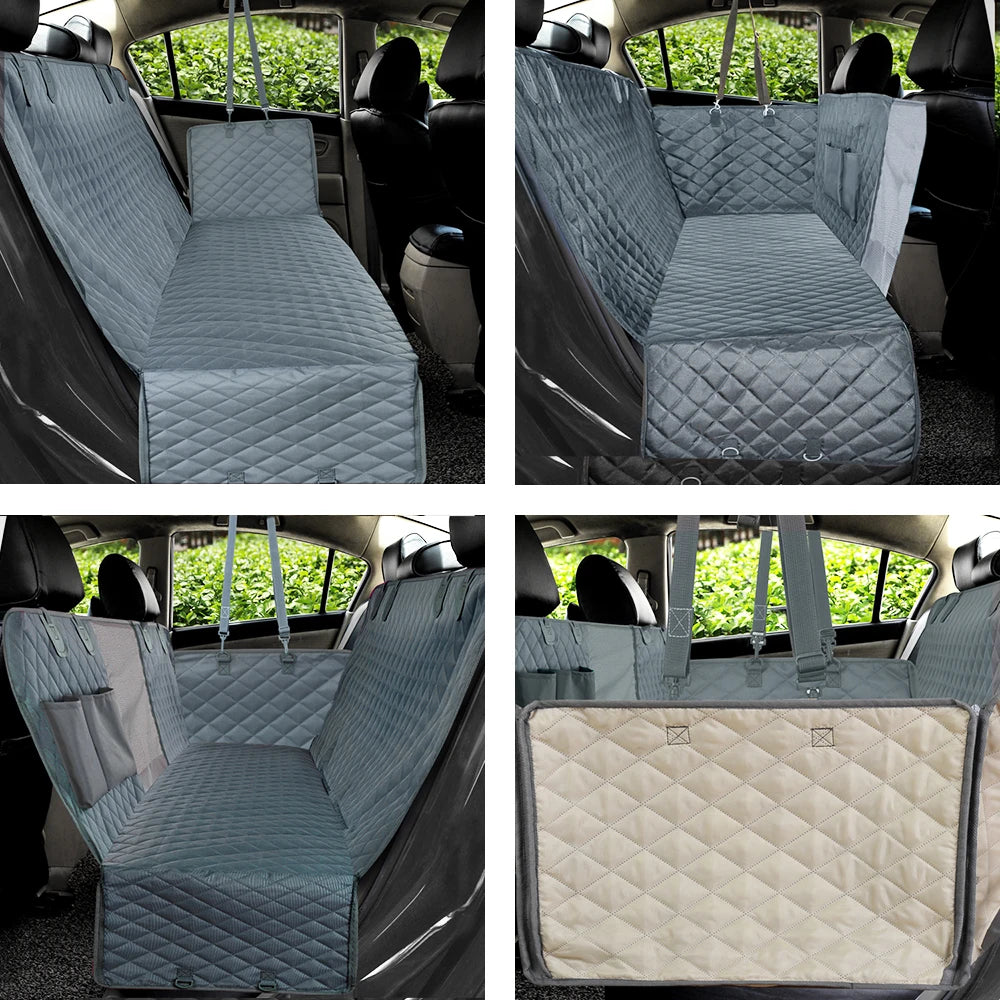 Dog Car Seat Cover Hammock – Waterproof Boot Liner & Rear Seat Protector with Safety Belt