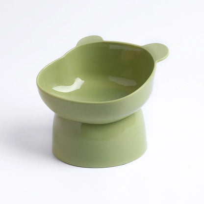 Cartoon Cat Pet Bowl – Elevated Food & Water Dish for Cats & Dogs