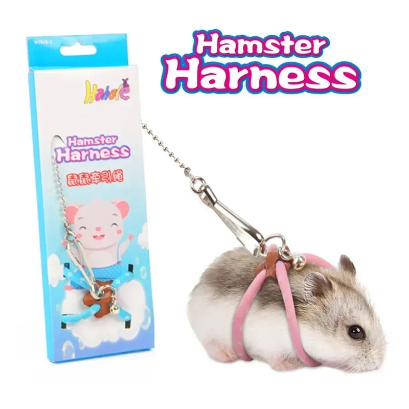 Small Animal Harness & Bell Leash Set – Adjustable Walking Harness for Rabbits, Hamsters & Ferrets
