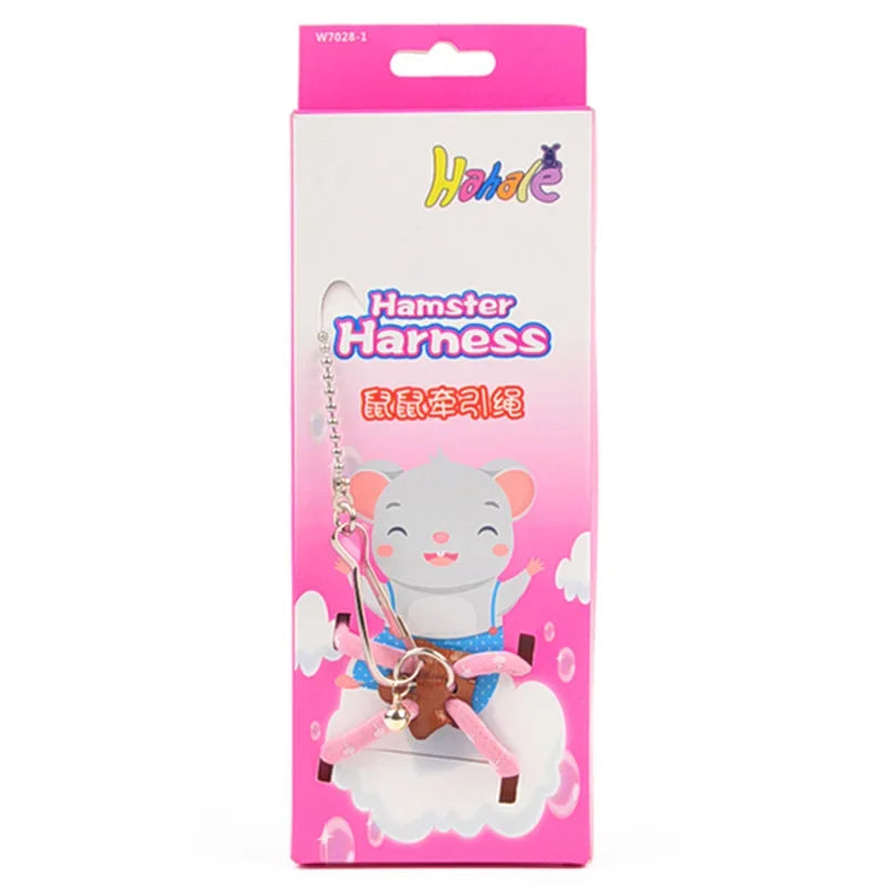 Small Animal Harness & Bell Leash Set – Adjustable Walking Harness for Rabbits, Hamsters & Ferrets