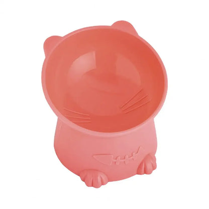 Cartoon Cat Pet Bowl – Elevated Food & Water Dish for Cats & Dogs