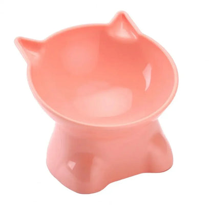 Cartoon Cat Pet Bowl – Elevated Food & Water Dish for Cats & Dogs