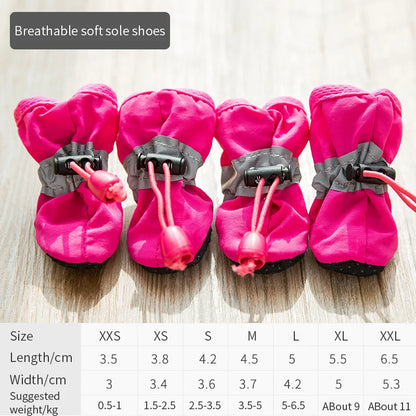 Waterproof Dog Rain Boots – Anti-Slip Paw Protection Shoes (Set of 4)