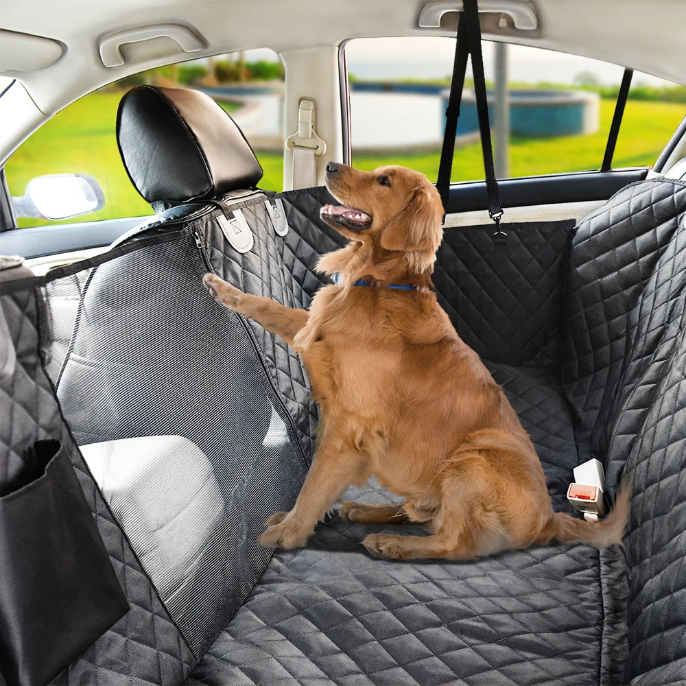 Dog Car Seat Cover Hammock – Waterproof Boot Liner & Rear Seat Protector with Safety Belt