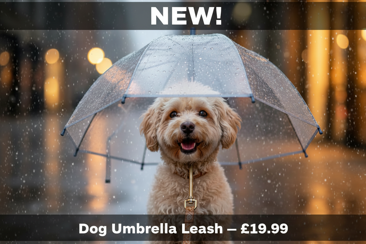 Dog Umbrella Leash Promo Banner